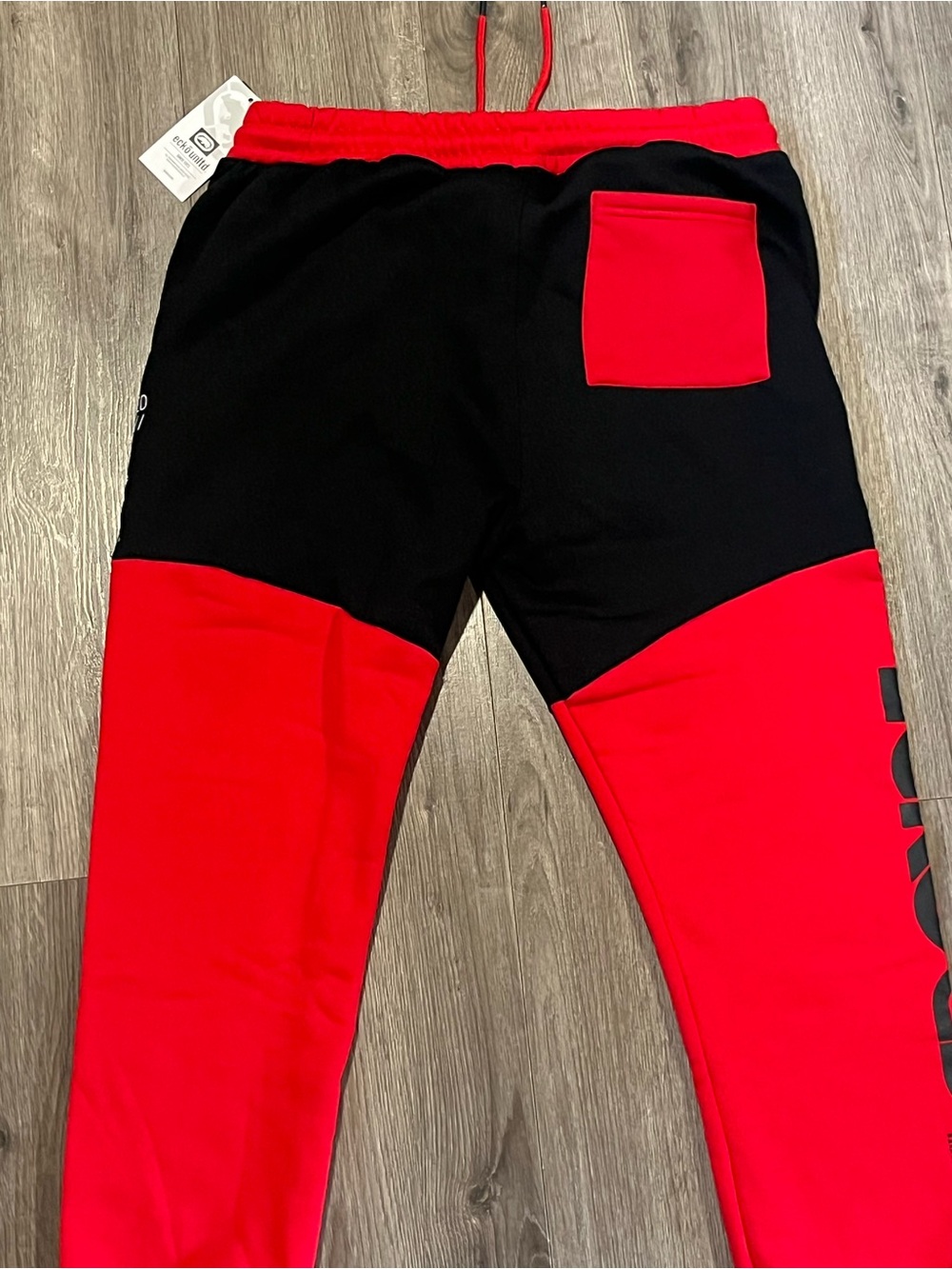 Ecko Unlimited Red and Black Colorblock Sweatpants - Picture 2 of 6